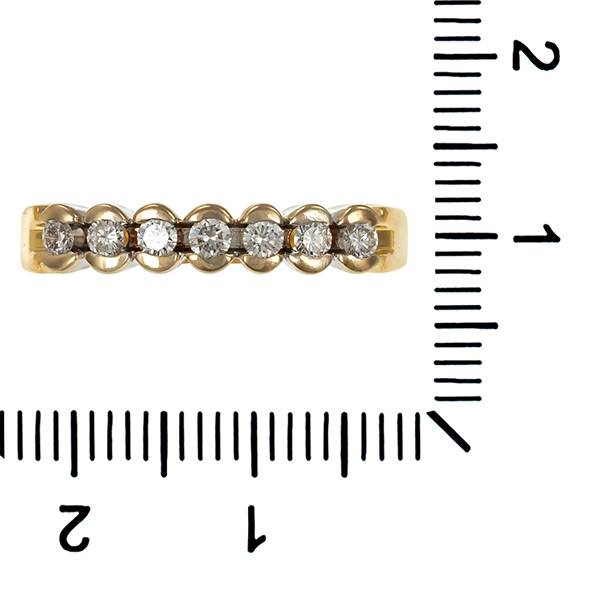 Ring, 18K, Gelb-/Weißgold, Brillanten