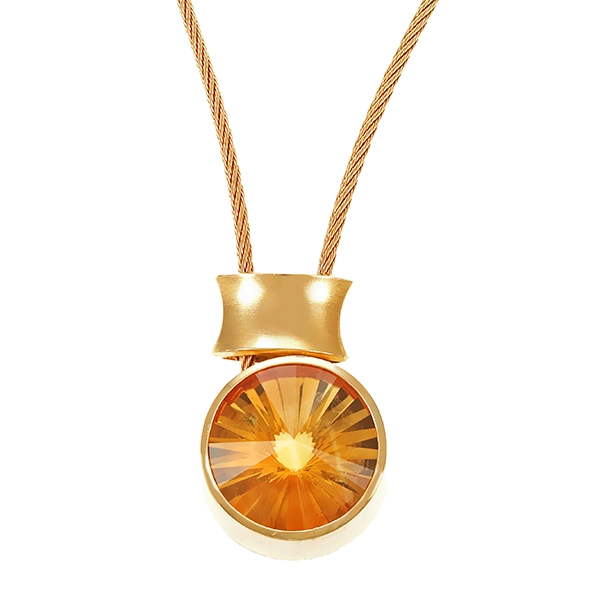 Collier, 18K, Gelbgold, Citrin