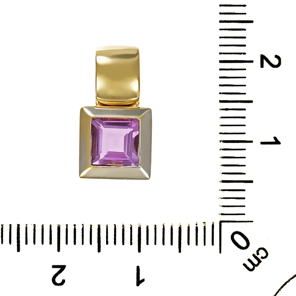 Anhänger, 14K, Gelb-/Weißgold, Amethyst