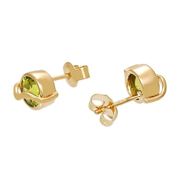 Ohrstecker, 14K, Gelbgold, Peridot