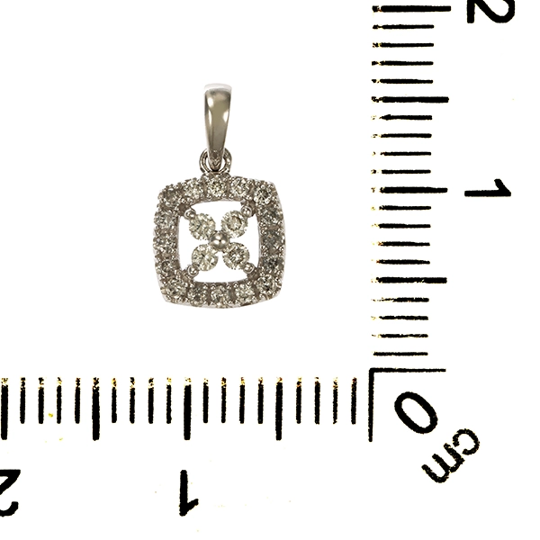 Anhänger, 14K, Weißgold, Brillant