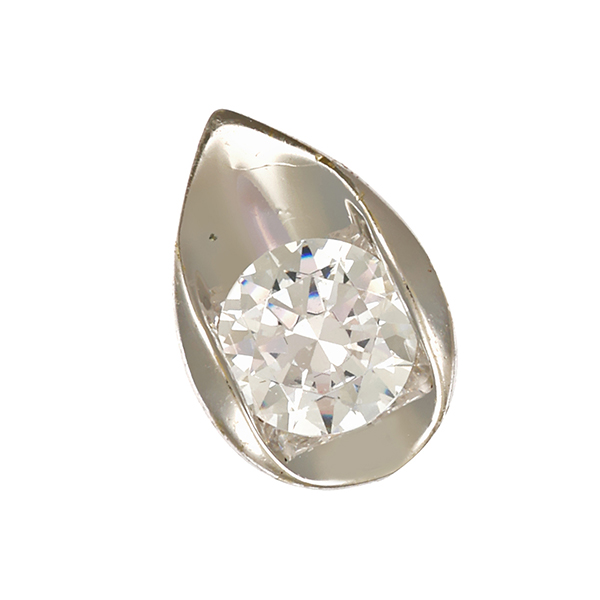 Anhänger, 14K, Weißgold, Zirkonia
