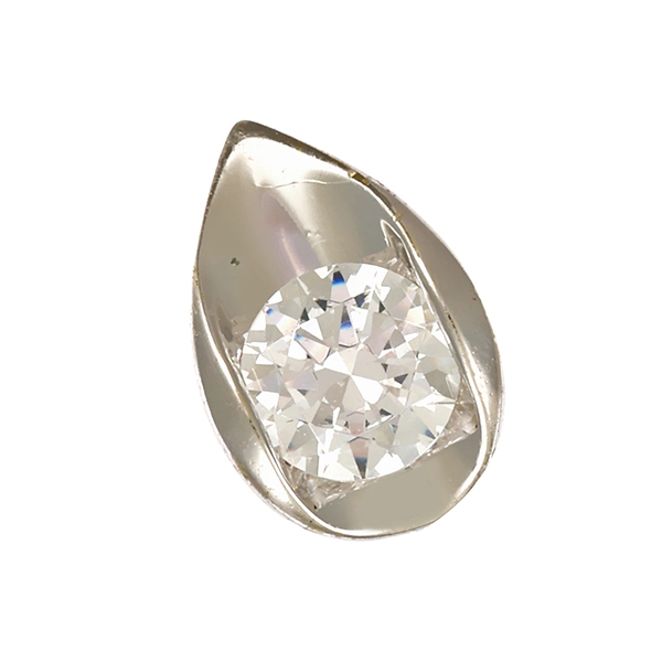 Anhänger, 14K, Weißgold, Zirkonia