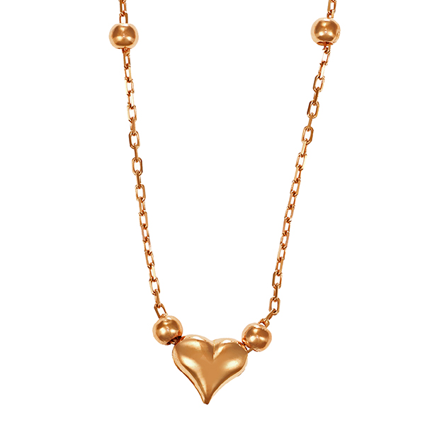 Collier, 14K, Rotgold, Herz