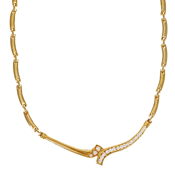 Collier, 18K, Gelbgold, Brillanten 0,40 ct