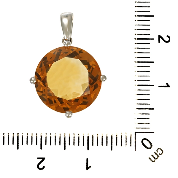 Anhänger, 18K, Weißgold, Citrin