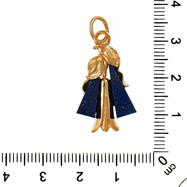 Anhänger, 18K, Gelbgold, 2 Lapis