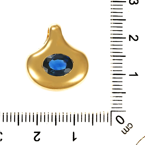 Anhänger, 18K, Gelbgold, Saphir