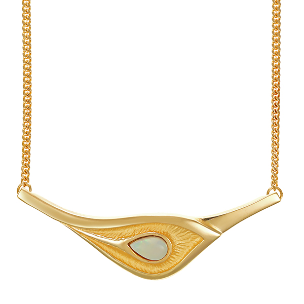 Collier, 8K, Gelbgold, Opal