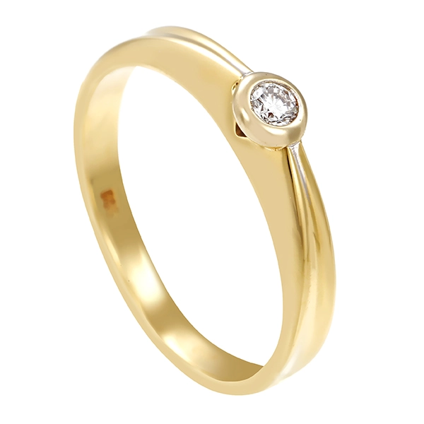 Diamantring, 14K, Gelb-/Weißgold, Brillant