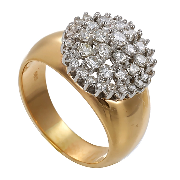 Brillantring, 14K, Gelb-/Weißgold, 1,50ct