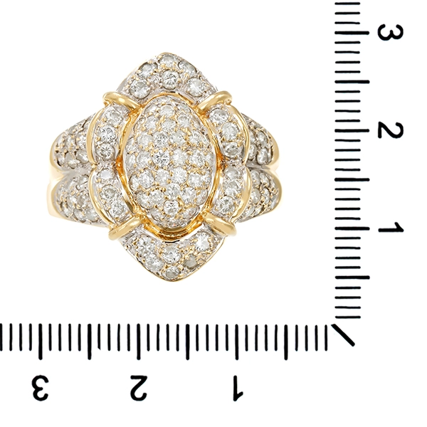 Diamantring, 14K, Gelb-/Weißgold, Brillanten