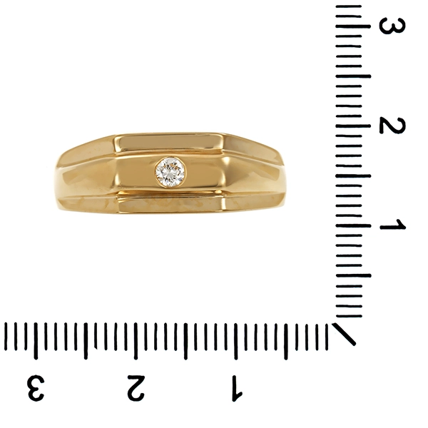 Herrenring, 14K, Gelbgold, Brillant