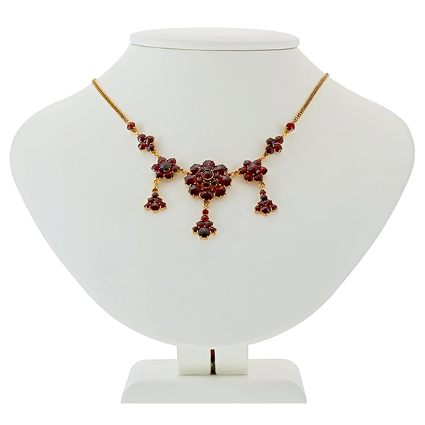 Collier, 8K, Gelbgold, Granat