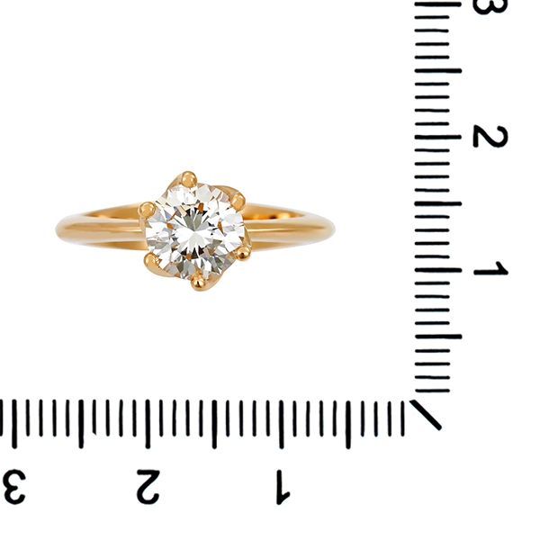 Diamantring, 18K, Roségold, Brillant 1,37 ct