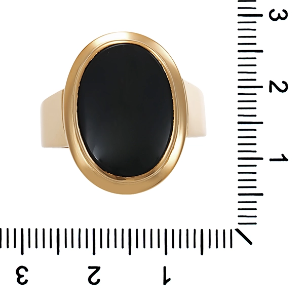 Ring, 14K, Gelbgold, Onyx
