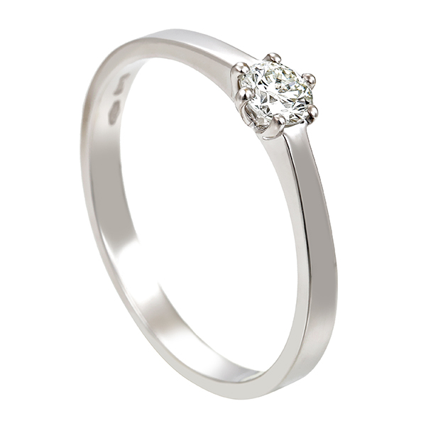 Diamantring, 18K, Weißgold, Brillant 0,25 ct