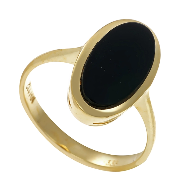 Ring, 8K, Gelbgold, Onyx