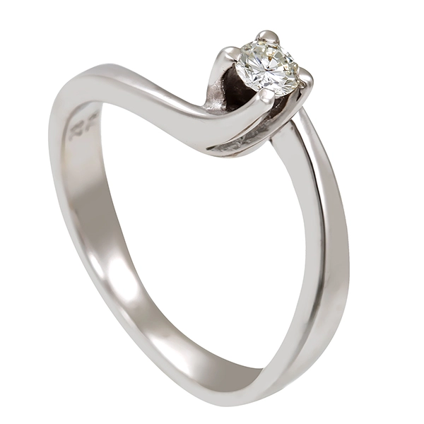 Diamantring, 18K, Weißgold, Brillant 0,15 ct