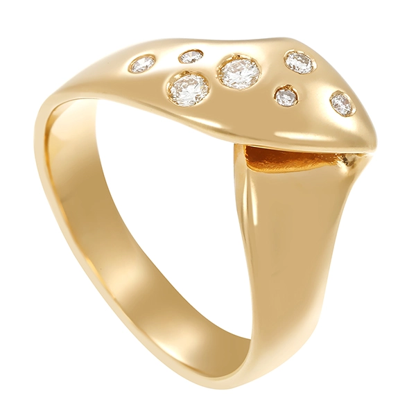 Diamantring, 14K, Gelbgold, Brillanten 0,15 ct