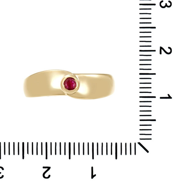Ring, 14K, Gelbgold, Rubin