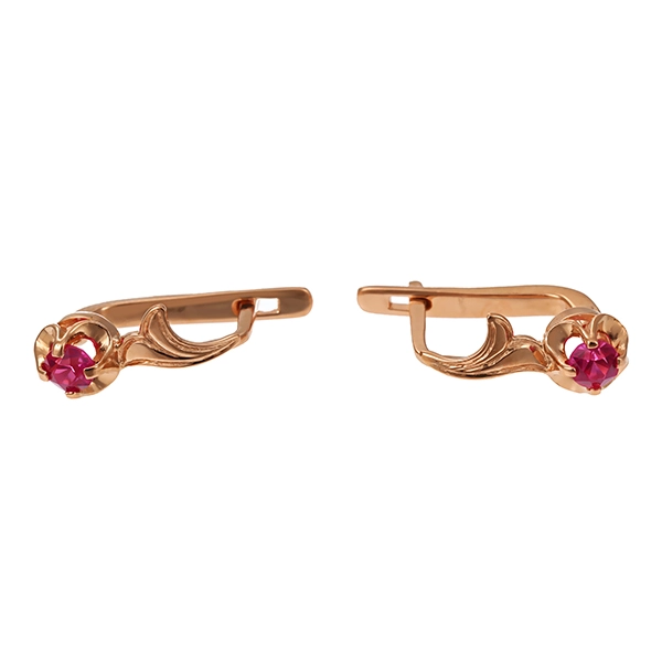 Bouton, 14K, Rotgold, synthetischer Korund