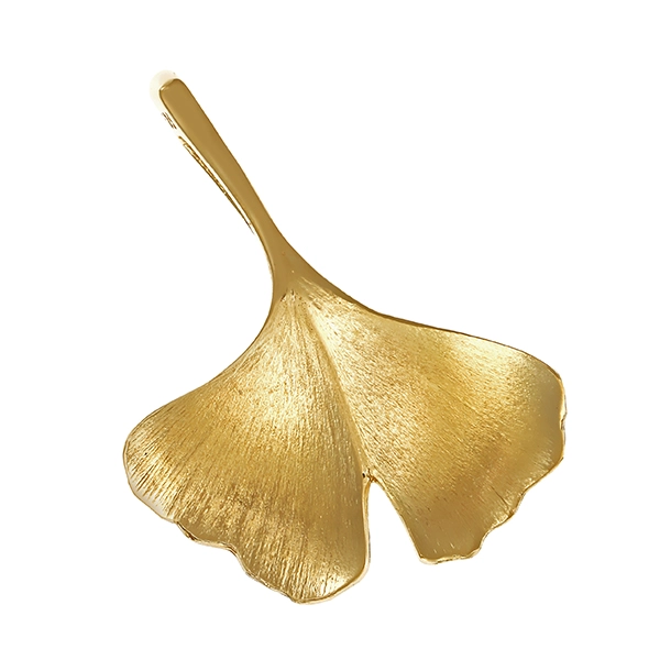 Anhänger, 14K, Gelbgold, Ginko