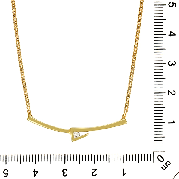 Collier, 14K, Gelbgold, Brillant
