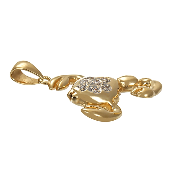 Anhänger, 18K, Gelb-/Weißgold, Skorpion