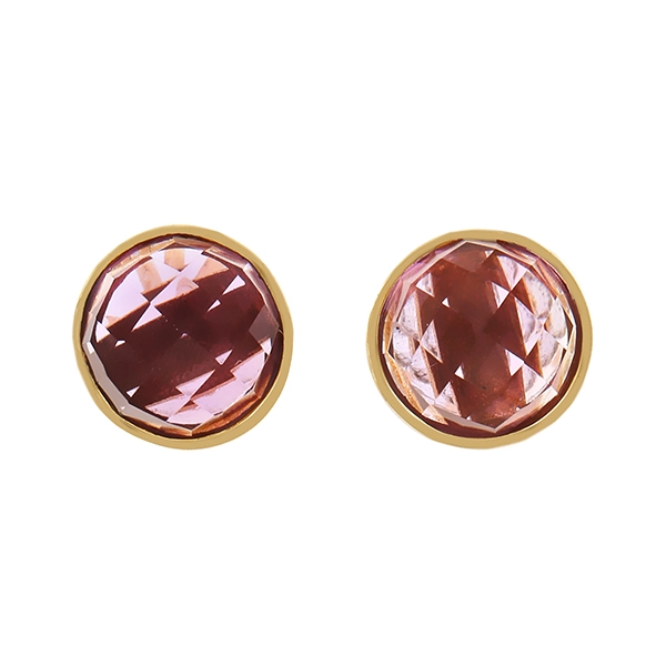 Ohrstecker, 9K, Gelbgold, Amethyste