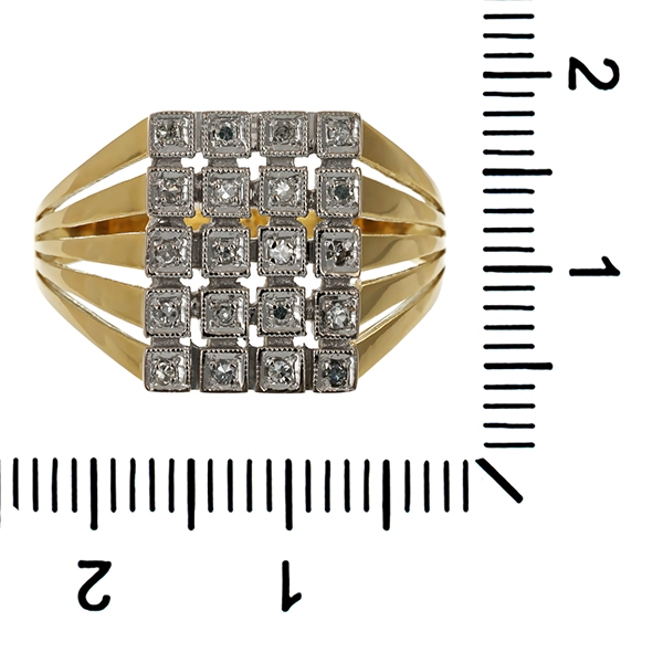 Diamantring, 14K, Gelb-/Weißgold, Diamanten 0,15 ct