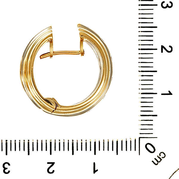 Creolen, 18K, Weiß-Gelbgold, Brillanten 0,48 ct