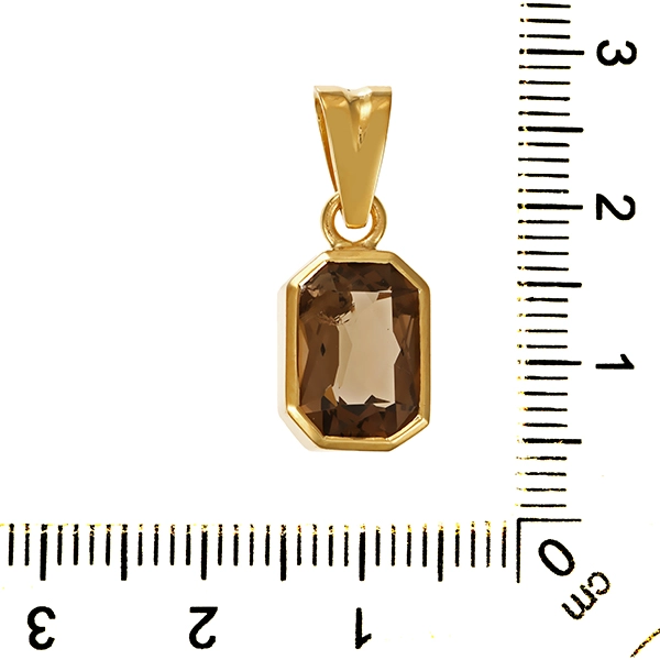 Anhänger, 14K, Gelbgold, Rauchquarz