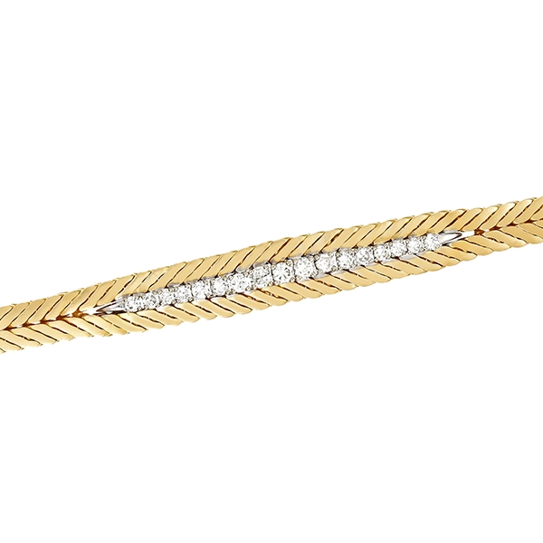 Armband, 14K, Gelbgold, Brillanten