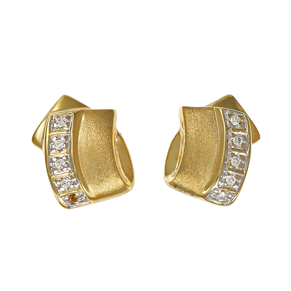 Ohrstecker, 8K, Gelb-/Weißgold, Zirkonia