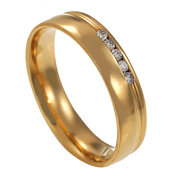 Diamantring, 14K, Gelbgold, Brillanten