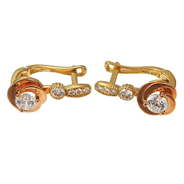 Clipstecker, 14K, Rot-/Gelbgold, Zirkonia