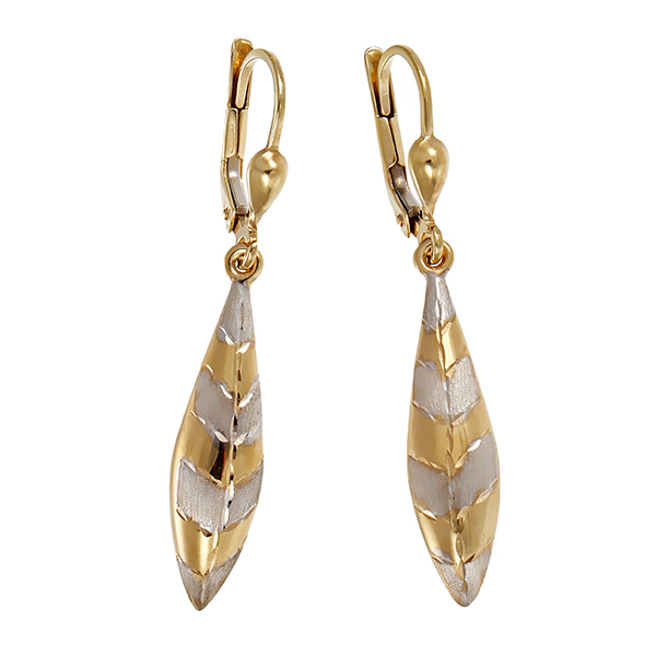 Ohrhänger, 8K, Gelb-/Weißgold