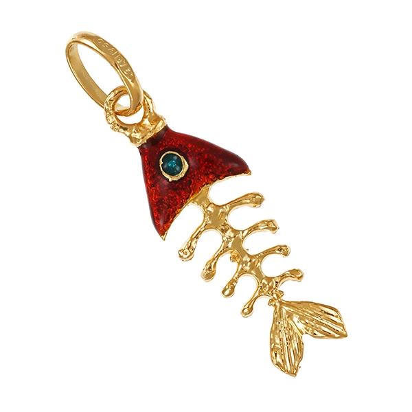 Anhänger, 18K, Gelbgold, Emaille