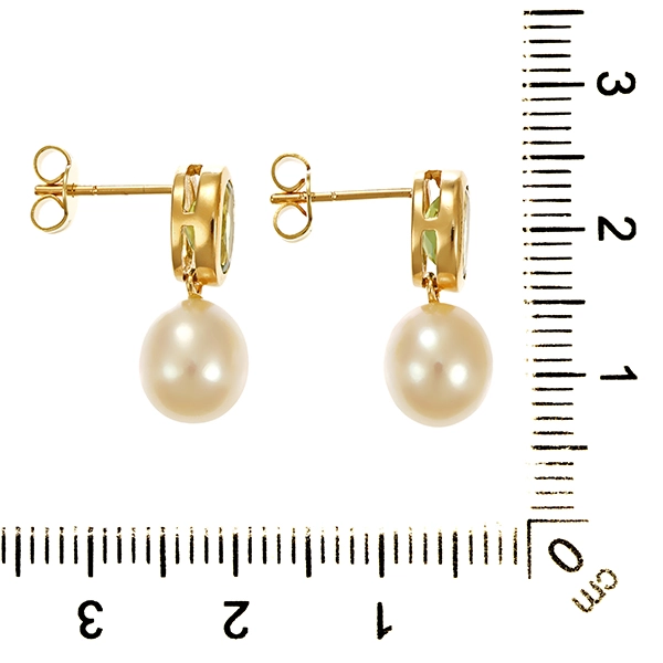 Steckhänger, 14K, Gelbgold, Peridot, Perlen
