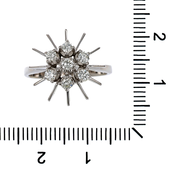 Diamantring, 14K, Weißgold, Brillanten 0,42 ct