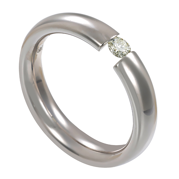 Brillantring, 14K, Weißgold, 1Brillant 0,15ct