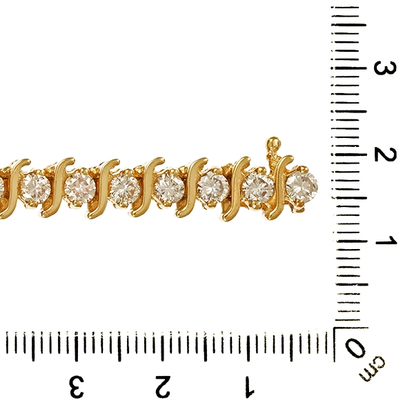 Armband, 14K, Gelbgold, Brillanten