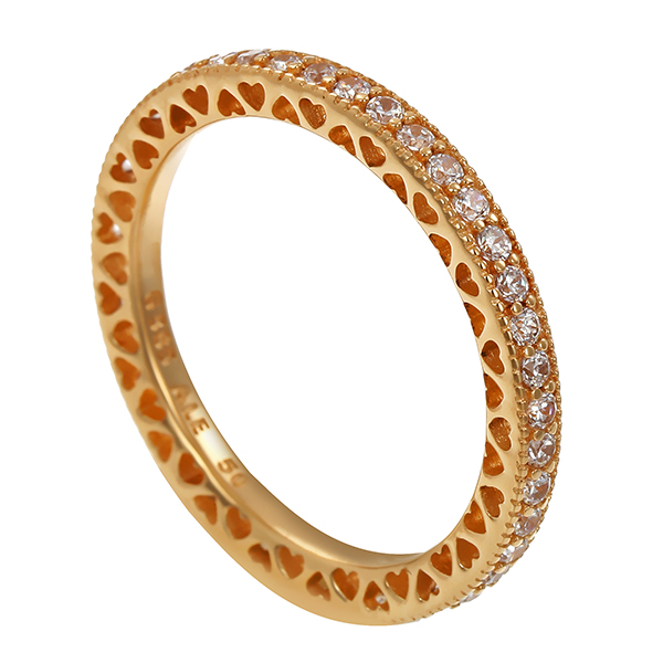 Ring, 14K, Gelbgold, Zirkonia 