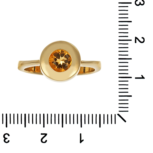 Ring, 14K, Gelbgold, Citrin