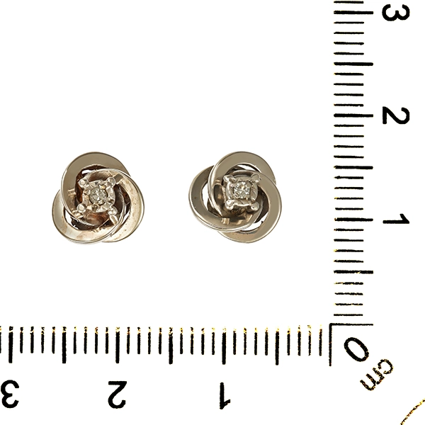 Ohrstecker, 8K, Weißgold, Diamanten