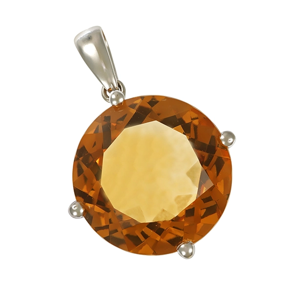 Anhänger, 18K, Weißgold, Citrin