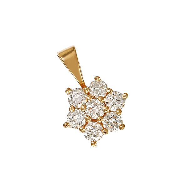 Anhänger, 14K, Gelbgold, Brillanten