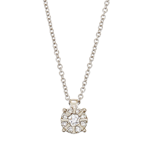Collier, 14K, Weißgold, Brillanten