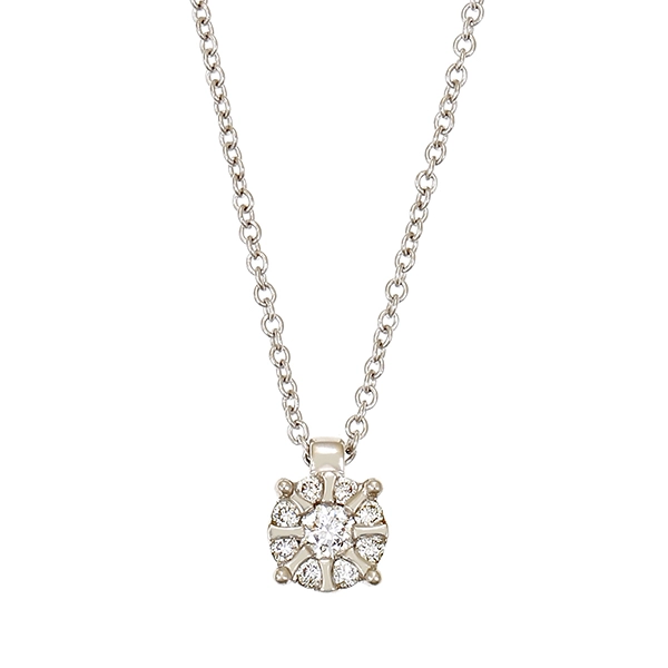 Collier, 14K, Weißgold, Brillanten